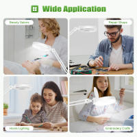Luz LED de aumento con abrazadera Base y brazo giratorio, lámpara de aumento ajustable, 24 W, 120 LED, 8 aumentos - details 5