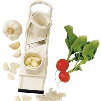 Rebanador de ajo y verduras de Abs ajustable, cortador de zanahoria de acero inoxidable 2 en 1 - details 0