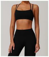 Sujetador de Yoga suave con espalda de belleza para mujer, entrenamiento de gimnasio, deportes de secado rápido, Top elástico con doble hombro y cuello, ropa interior para correr y Fitness al aire libre - details 25