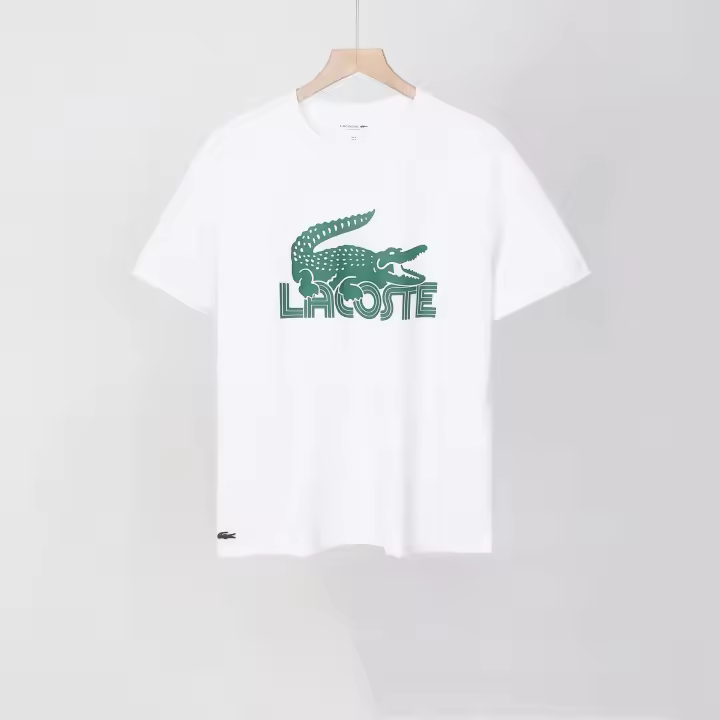 Camiseta de Verano de Algodón Puro con Estampado de Logotipo de Cocodrilo - 1