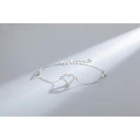 Pulsera de corazón de diamante completo de plata S para mujer, estilo coreano Ins, nicho Simple, joyería de personalidad Bestie de alta gama - details 7