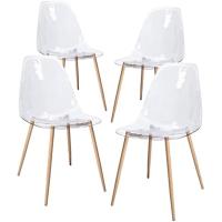 Sillas de Comedor Nórdicas Elegantes Versátiles, Transparentes, Acrílico, Paquete de 4 - details 3