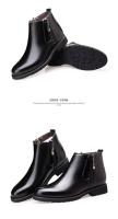 Invierno cálido terciopelo engrosado zapatos de cuero casuales para hombres zapatos de algodón con cremallera - details 2