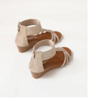 Sandalias de cuña para mujer, novedad de verano 2025, suela gruesa, talla grande, informales, versátiles, con suela suave, sandalias romanas para mujer - details 12