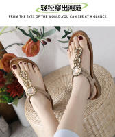 Sandalias de nuevo estilo con diamantes de imitación, cómodas, de punta redonda, para vacaciones en la playa, zapatos planos de talla grande - details 24