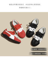 Cuero Ankola rojo casual zapatos de entrenamiento moral Forrest Gump zapatos nuevo retro cordones color coincidencia de cuero casual zapatos de mujer - details 1