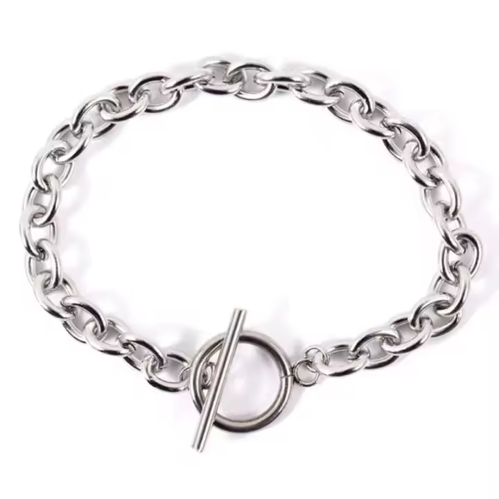 Nuevo collar de cadena gruesa a moda para mujer, collar de cadena de acero inoxidable con cierre de palanca Simple para mujer, regalo de joyería - 1