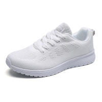 Volando tejido zapatos deportivos de las mujeres de malla transpirable casual fondo plano luz corriendo negro zapatos de viaje pareja zapatos blancos - details 6