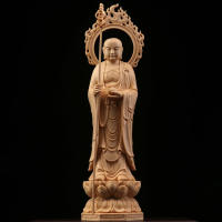 Estación Huangyang Huimu Lotus Land rey tibetano Bodhisattva estatua de Buda ornamento llama retroiluminación Ksitigarbha hogar Zen Living - details 0