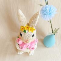 Estatuas Conejos para Jardín con Luz Solar LED, Decoración Exterior para Terraza/Césped/Balcón, Incluye Suculentas Artificiales, Autonomía 6 Horas, Regalo Original para Madres/San Valentín/Navidad - details 8