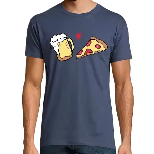 AMOR CERVEZA Y PIZZA Camisetas CERVEZA,Pack Regalo Camiseta Personalizada - 1