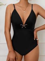 Bañador Sexy con cuello en V profundo para mujer, traje de baño femenino con correa para el hombro, ropa de playa para verano, 2024 - details 2