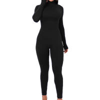 Monos de Yoga de Una Pieza de Alta Cuello Rompers de Cuerpo Conforme con Cremallera Trasera para Gimnasio y Yoga - details 3