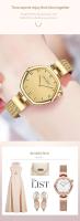 Relojes de lujo premium Hannah Martin de la mejor marca para mujer, malla de acero inoxidable con reloj de oro rosa blanco, relojes originales con movimiento de cuarzo japonés - details 9