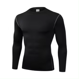 Camiseta deportiva de manga larga para hombre 2025 con alta elasticidad y mangas largas de color sólido de secado rápido - 1