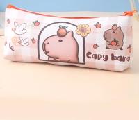 Capybara-estuche de lápices de dibujos animados para niños y niñas, estuche escolar Simple de gran capacidad, Color caramelo, regalo de papelería, nuevo - details 5