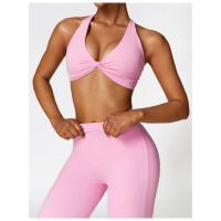 Sujetador deportivo push-up con tiras cruzadas para mujer, top corto para yoga, gimnasio, fiess, transpirable - details 13