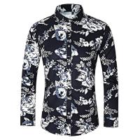 Camisas Casuales para Hombres Impresión de Moda, Elástica, Sin Hierro, Talla Grande - details 7