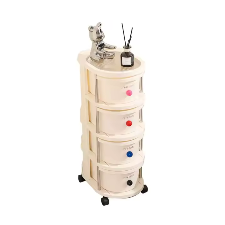 Gabinete de cajón de estante de almacenamiento de plástico multifuncional para sala de estar doméstica - 1