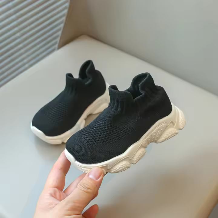 Zapatillas de Moda Transpirables para Niños y Niñas Calcetines de Tela Elástica sin Cordones - 1