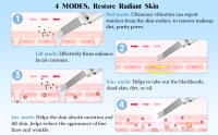 Depurador de piel, espátula ultrasónica para eliminar puntos negros con 4 modos, limpiador de poros faciales recargable por USB, extractor de comedones, eliminador de arrugas, herramientas para el cuidado de la piel para limpieza facial profunda - details 3