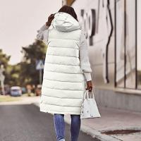 Chaleco de algodón medio largo con abrigo Chaleco grueso y cálido con cremallera para mujer en invierno - details 6