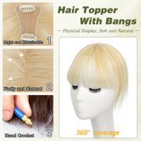 Extensiones de cabello con flequillo para mujer, 4x6/5x7, 100% de cabello humano, flequillo tenue 3D, Clip para pérdida de cabello, piezas de cabello con flecos - details 10