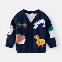 Suéter de invierno para niños y niñas, nuevo cárdigan, chaqueta con hebilla, ropa para niños, prendas de punto para bebés, suéteres de algodón de doble capa para chico - details 1