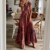 SSITO TNCAFAS' Nuevo Vestido maxi, elegante, cinturón Delgada, estampado floral, Maxi - details 5