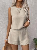 Conjunto de Verano 2025 para Mujer Top Sin Mangas y Shorts Cortos Estilo Casual y Deportivo - details 5