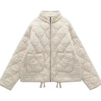 Chaqueta de Algodón recortada para Mujeres, Color Sólido, Moda Casual, Cien, Bolsillo, Abrigo - details 0