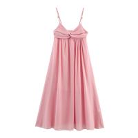 PB&ZA2025 vestido suelto sin espalda con escote en V y tirantes de dopamina de temperamento dulce falda larga nueva ropa de verano para mujer - details 1