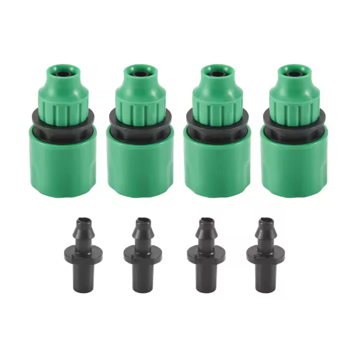 Adaptador unidireccional para manguera de jardín, conector de grifo para riego, paquete de 4 - 1
