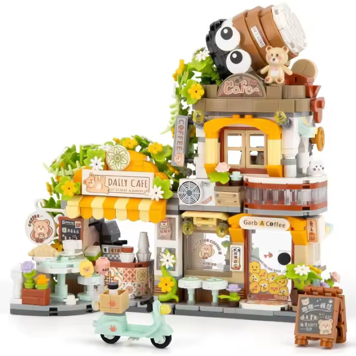 Mini juego de construcción de calle japonesa, lindo juego de construcción japonés creativo de tienda Takoyaki, regalos de colección para niños adultos de 6 a 12 (951 piezas) - 1