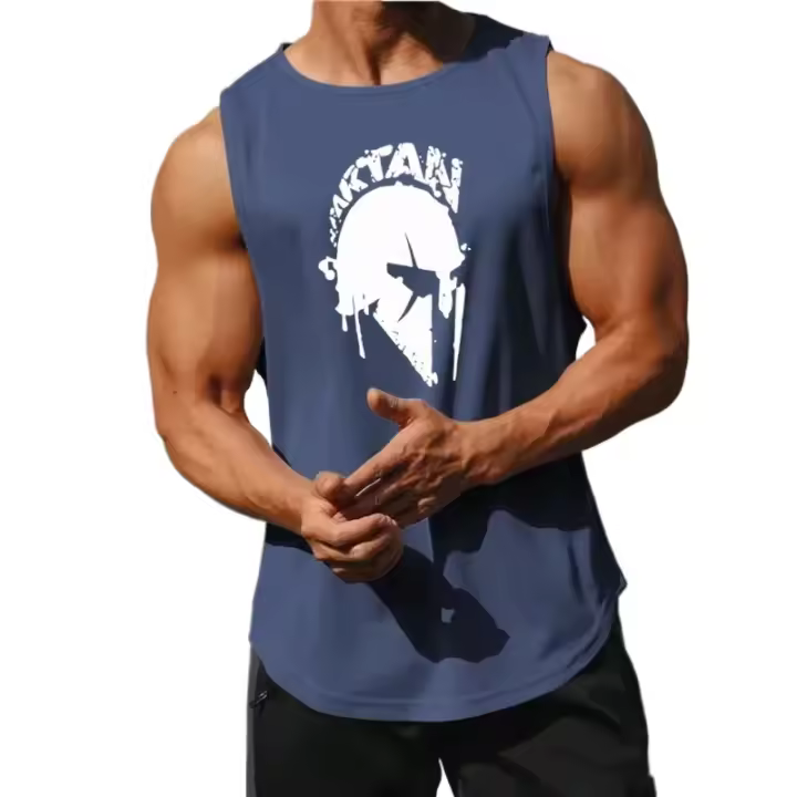 Camiseta sin mangas con divertido estampado espartano 3D para hombre, camiseta informal holgada sin mangas, tendencia de moda, ropa deportiva para gimnasio, chaleco para correr al aire libre - 1