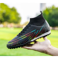Zapatos de fútbol transpirables de tobillo alto para hombre, botas de fútbol de entrenamiento profesional al aire libre, antideslizantes, ligeras - details 23