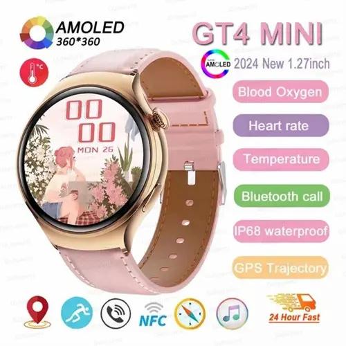 Reloj inteligente Watch 4 Mini para mujer, pulsera con rastreador GPS, Pantalla AMOLED de 1,27 pulgadas, Bluetooth, llamadas, resistente al agua, novedad de 2024,Reloj súper pequeño,Adecuado para mujeres, adolescentes, niños - 1