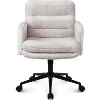 Silla Oficina de Respaldo Alto, Cómoda Silla Tocador con Altura Ajustable, Sillas Ordenador para Hogar y Dormitorio, Crema - details 23