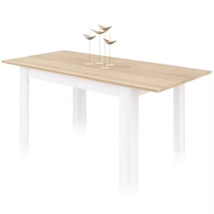 Mesa de Comedor Extensible Diseño Rectangular Danna Acabado en Blanco Artik y Roble Canadiense - 1