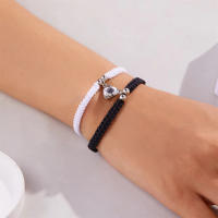 2 unids/set corazón romántico magnético atraer pareja para Mujeres Hombres moda cuerda trenzada pulsera a juego joyería de amistad - details 28