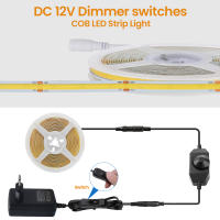 Tira de luces LED COB regulable de 12V, cinta Flexible FOB de 320Leds/m con enchufe de alimentación de interruptor, Blanco RA90/blanco cálido/Rojo/verde/azul - details 2