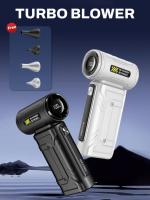 Mini ventilador turbo jet con pantalla LED, 100 velocidades ajustables, recargable, soplador de aire eléctrico de alta velocidad y bajo ruido - details 1