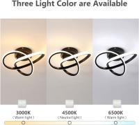 Plafón LED de Techo Creativo 30W 3375LM, GOECO, Aluminio Negro, 3000-6500K Dimmable, Lámpara de Techo Moderna para Sala de estar, Dormitorio, Comedor, 30*30*10 CM - details 1