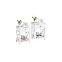Mesitas de Noche de MDF Blanco 2pcs Mesillas de Sofá para Ahorrar Espacio en Dormitorio - details 9