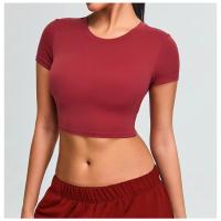 Camiseta corta de manga corta para mujer, camiseta de yoga, camiseta de entrenamiento físico - details 0