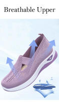 Zapatos de tenis deportivos transpirables de verano para mujer, zapatos planos casuales ligeros sin cordones, zapatos cómodos antideslizantes para caminar para mujer - details 4