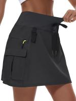 Pantalones casuales de golf de cintura alta para mujer con cremallera y múltiples bolsillos para escalada al aire libre, pantalones cortos deportivos de secado rápido - details 21