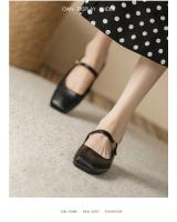 Zapatos planos de mujer estilo francés, primaverales, nuevos, de cuero suave, con hebilla de una palabra, punta cuadrada, boca poco profunda, temperamento retro, estilo Mary Jane. - details 16