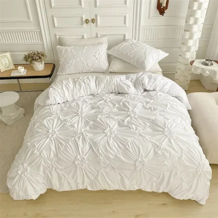 Juego de Ropa de Cama de Flores de Torsión Tres Dimensiones Cubierta de Edredón de Doble Saco - 1