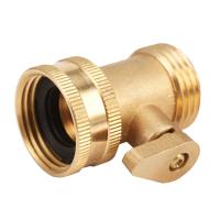 Conector de tubería de agua para manguera de jardín de 3/4 pulgadas, válvula de latón, divisor de grifos con interruptor de apagado - details 7